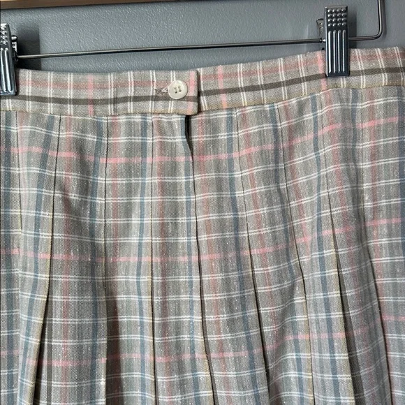 Vintage Pendleton Womens Plaid Pleated 60s Pastel Womens Skirt Academia Waist28” - Picture 6 of 10